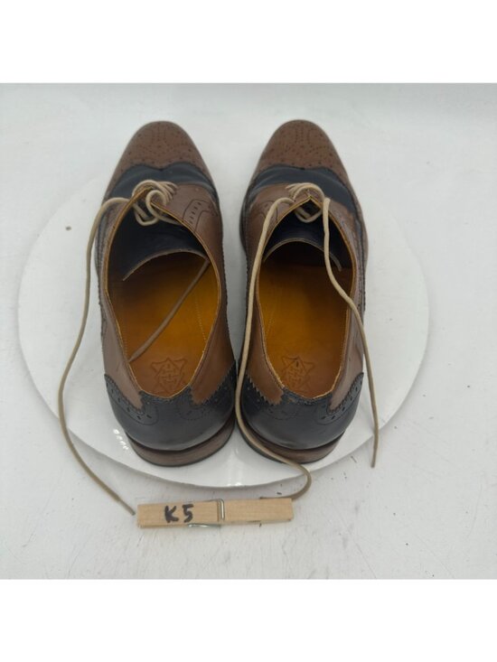 Undandy Men Size EU 43 US 9.5 Brown Black Leather Wingtip Derby Dress Shoes
